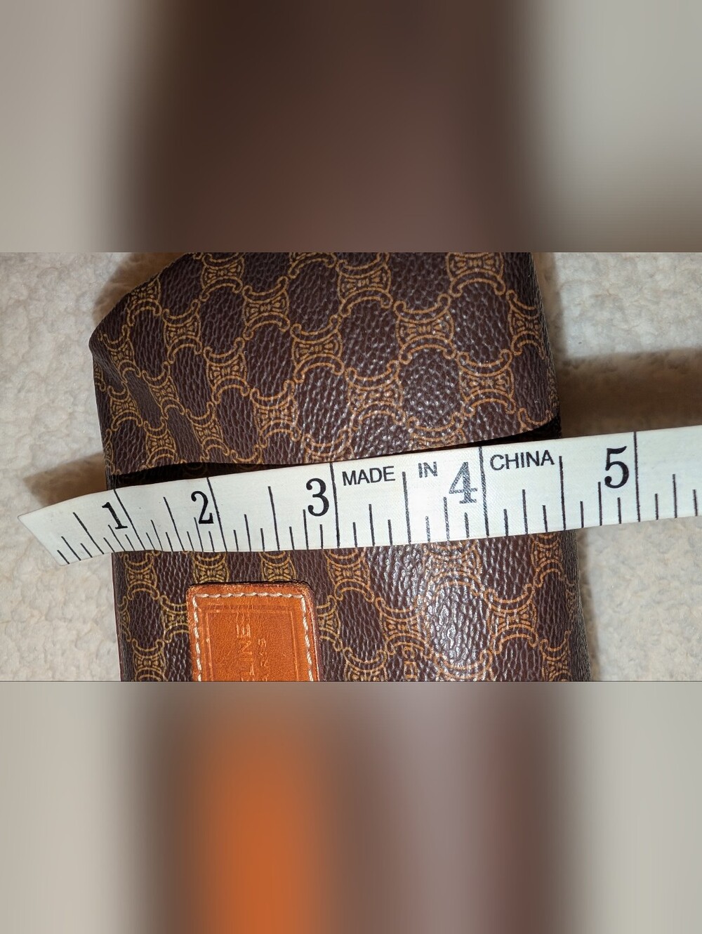 CELINE Triomphe Macadam Cosmetics Travel Bag Vintage Mad e In Italy Brown VGUC - Picture 15 of 15